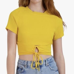 BCBG yellow crop top